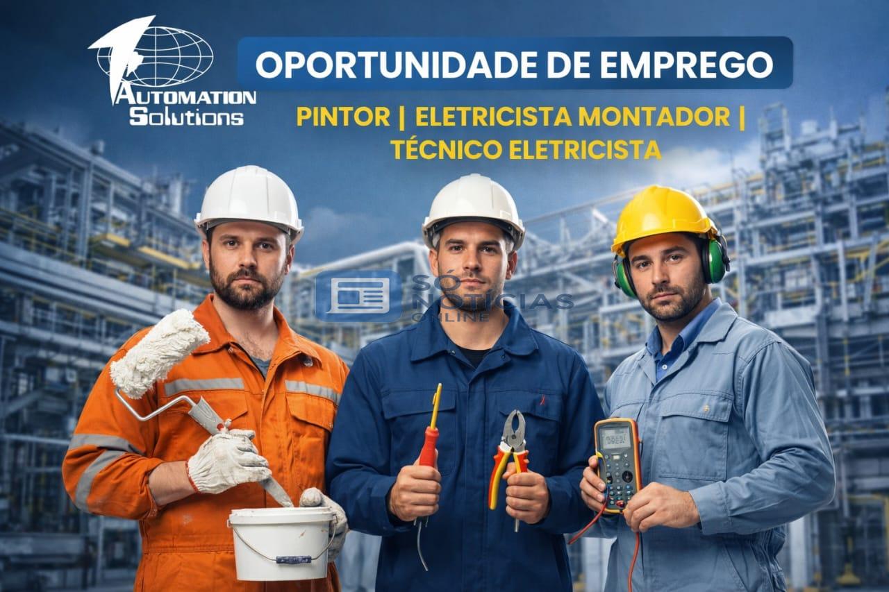 Automation Solutions abre vagas para Pintor, Eletricista Montador e Técnico Eletricista na região