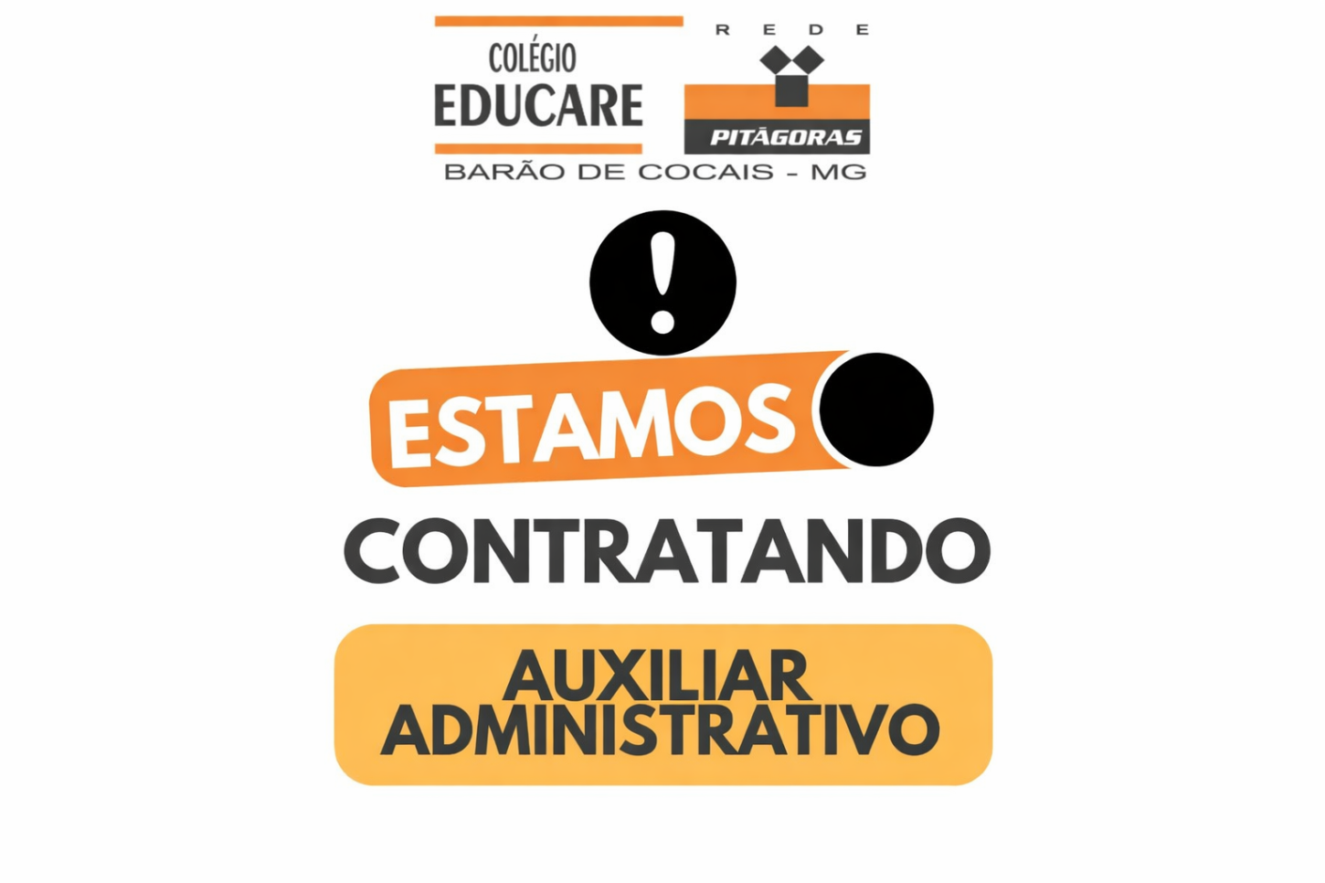 Colégio Educare abre processo seletivo para Auxiliar Administrativo em Barão de Cocais