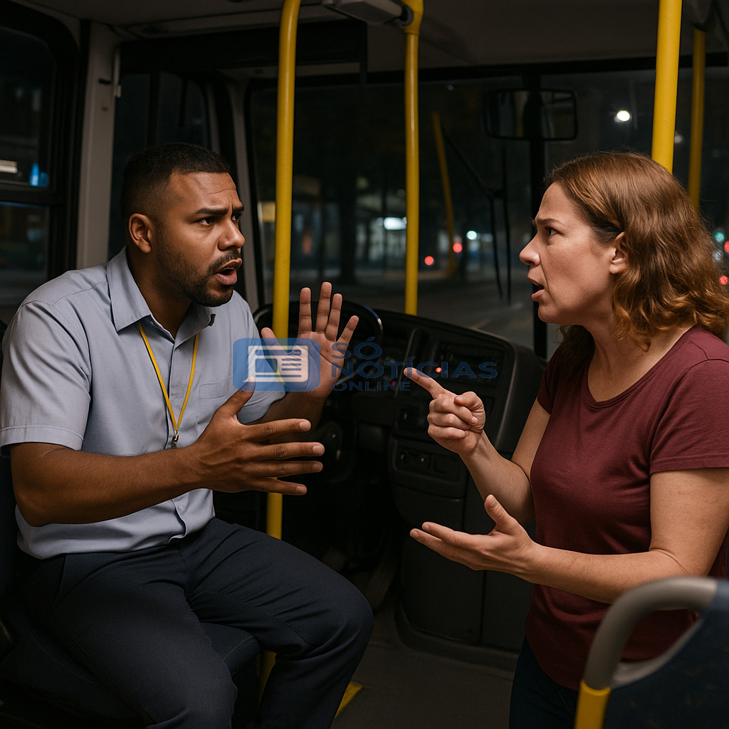 Discussão entre motorista e passageira é registrada em ônibus de transporte coletivo em Itabira