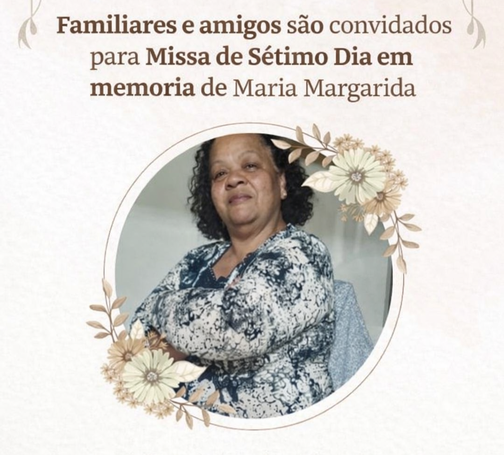 Itabira: Familiares e amigos são convidados para Missa de Sétimo Dia em memória de Maria Margarida