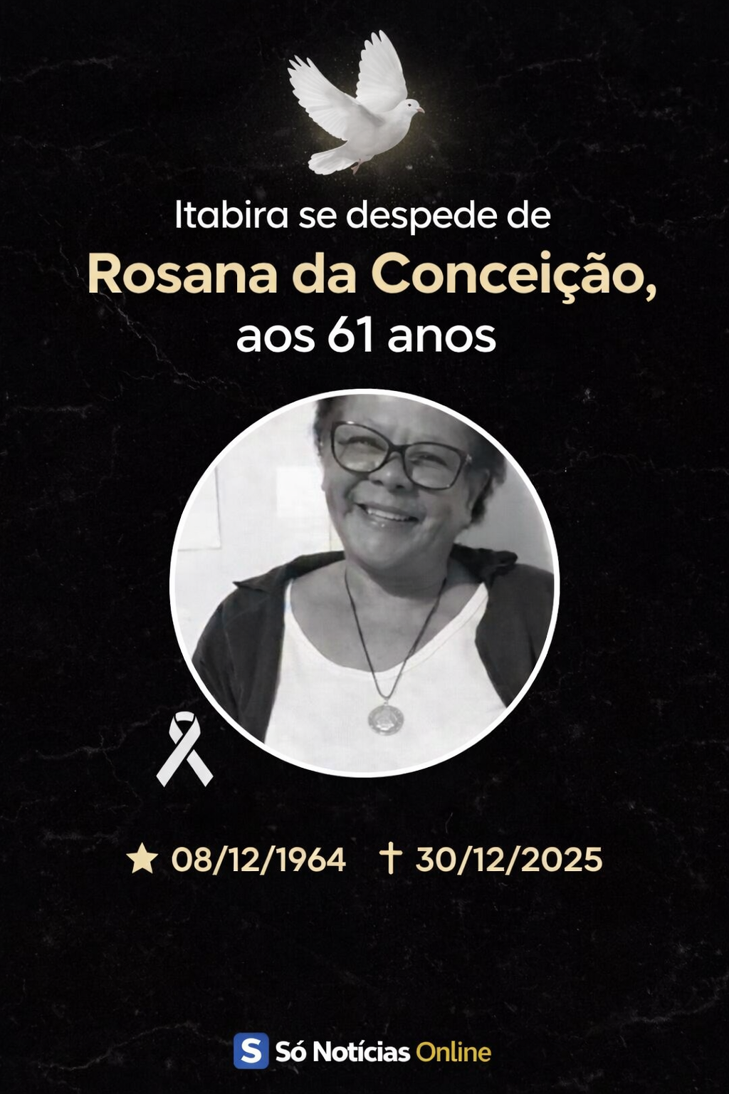 Itabira se despede de Rosana da Conceição, aos 61 anos