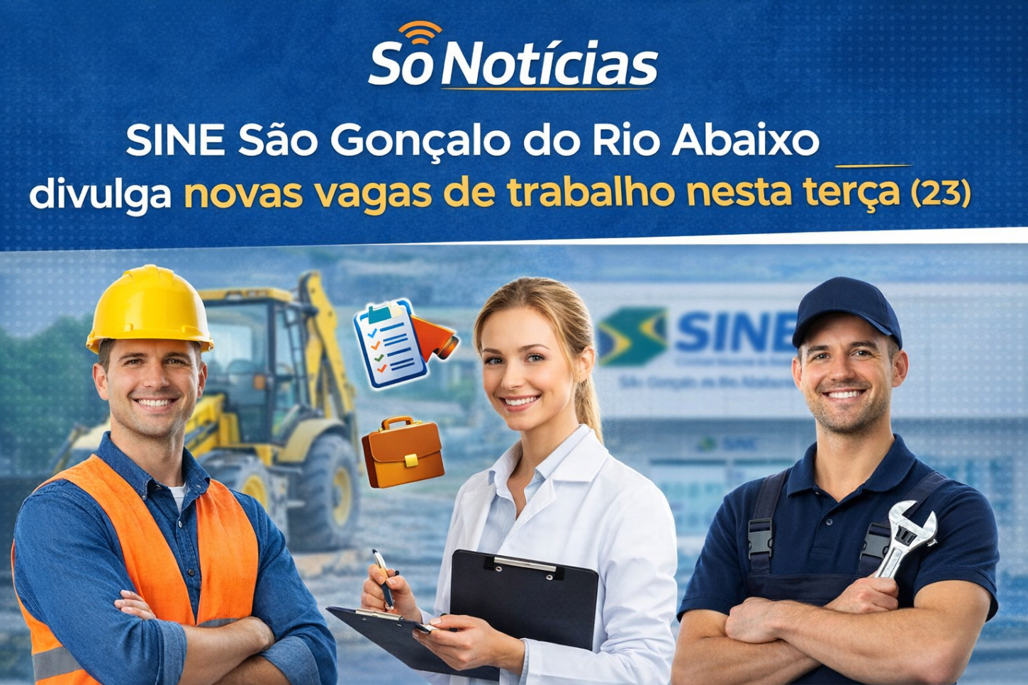 SINE São Gonçalo do Rio Abaixo divulga novas vagas de trabalho nesta terça (23)