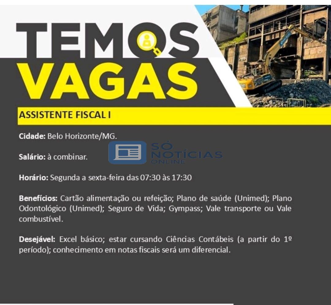 Solum abre vaga para Assistente Fiscal I em Belo Horizonte; veja como se candidatar