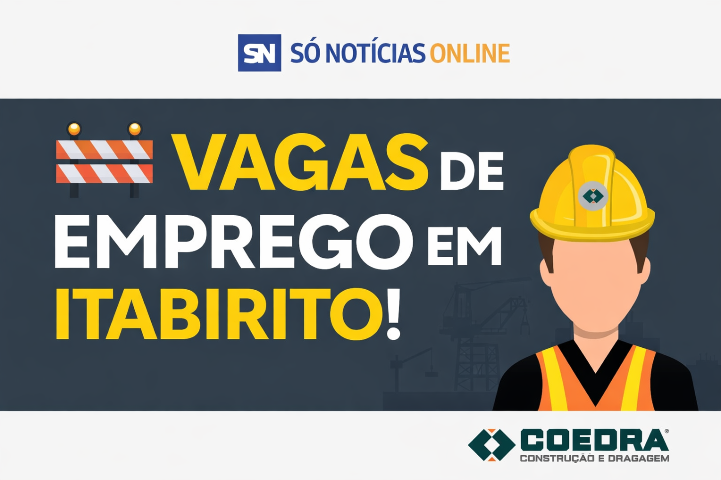 Coedra abre vagas de emprego em Itabirito para técnicos, motoristas e área operacional