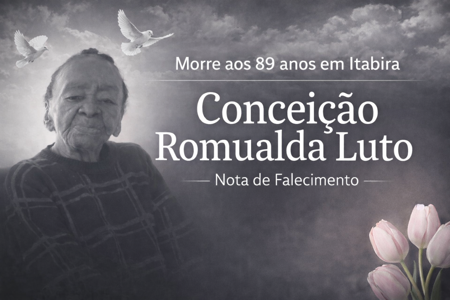 Nota de Falecimento: Conceição Romualda Luto morre aos 89 anos em Itabira