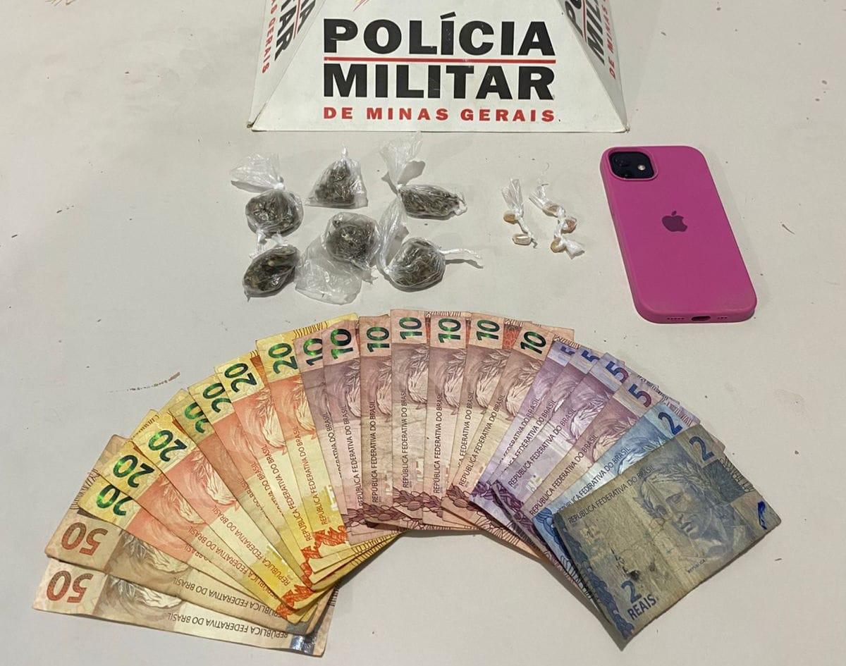 Polícia Militar apreende drogas e adolescente por tráfico no bairro Juca Rosa, em Itabira