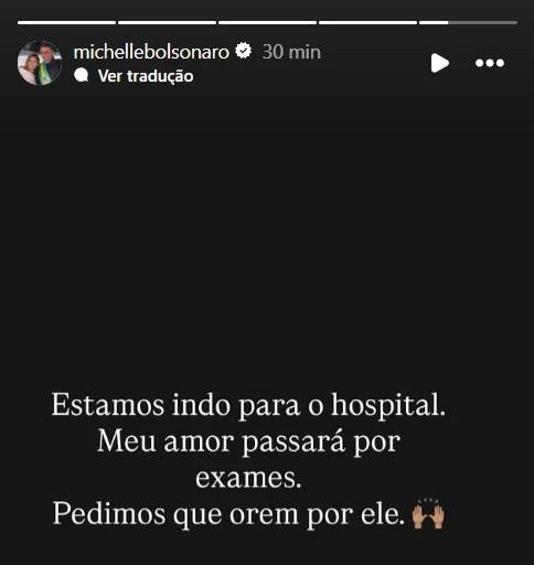 Postagem feita por Michelle Bolsonaro