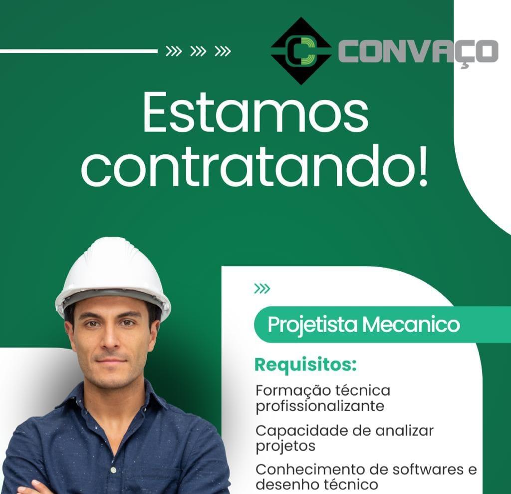 Mariana: CONVAÇO está contratando Projetista Mecânico