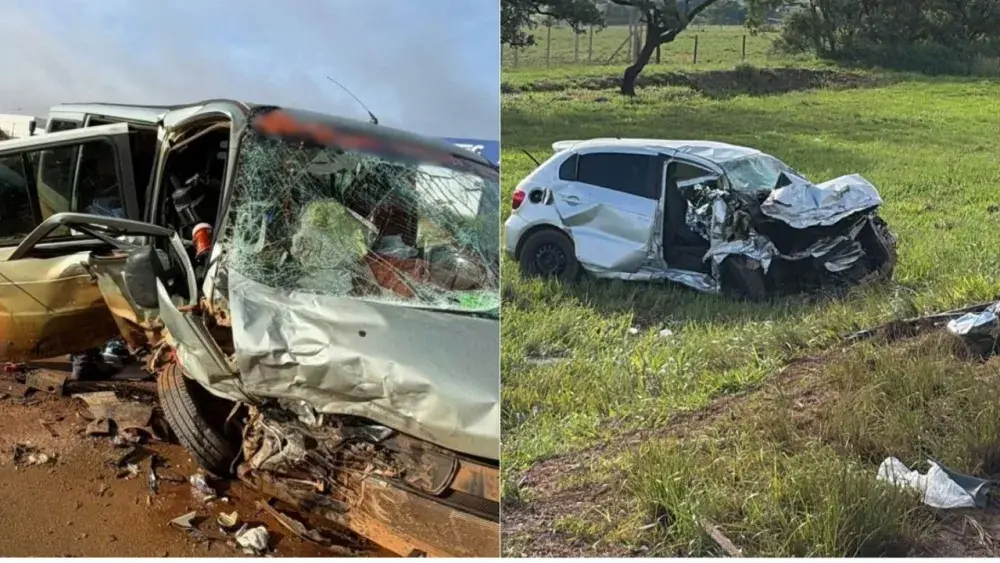 Motorista sem CNH invade a contramão, mata três e fere 11 em acidente em MG; veja fotos Motorista sem CNH invade a contramão, mata três e fere 11 em acidente em MG; veja fotos Foto: Polícia Militar Rodoviária  Motorista sem CNH invade a contramão, mata tr