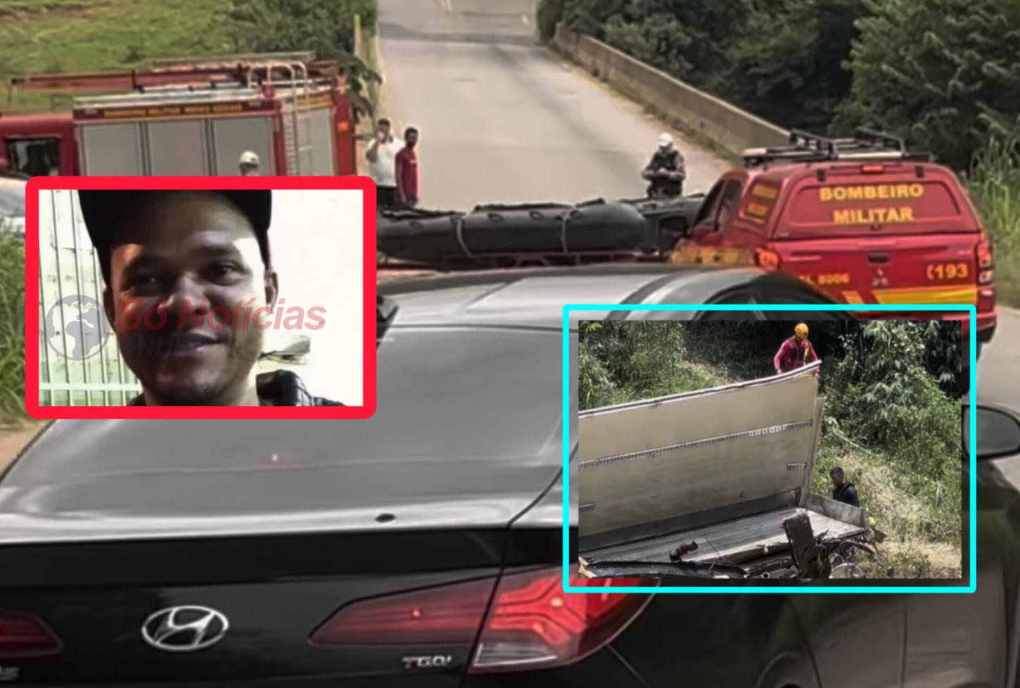 Queda de caminhão no Rio Gualaxo termina em morte de motorista itabirano