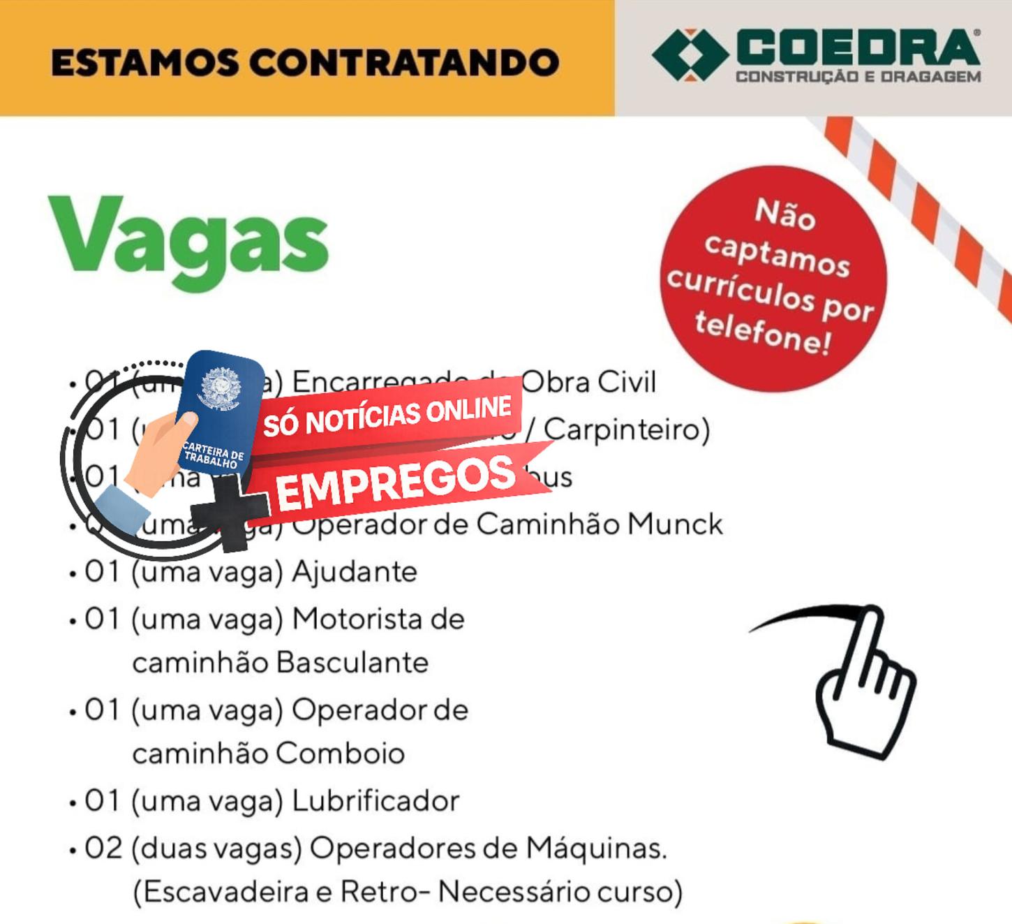 Vagas de Emprego na COEDRA: Oportunidades em Itabirito e Congonhas (MG)