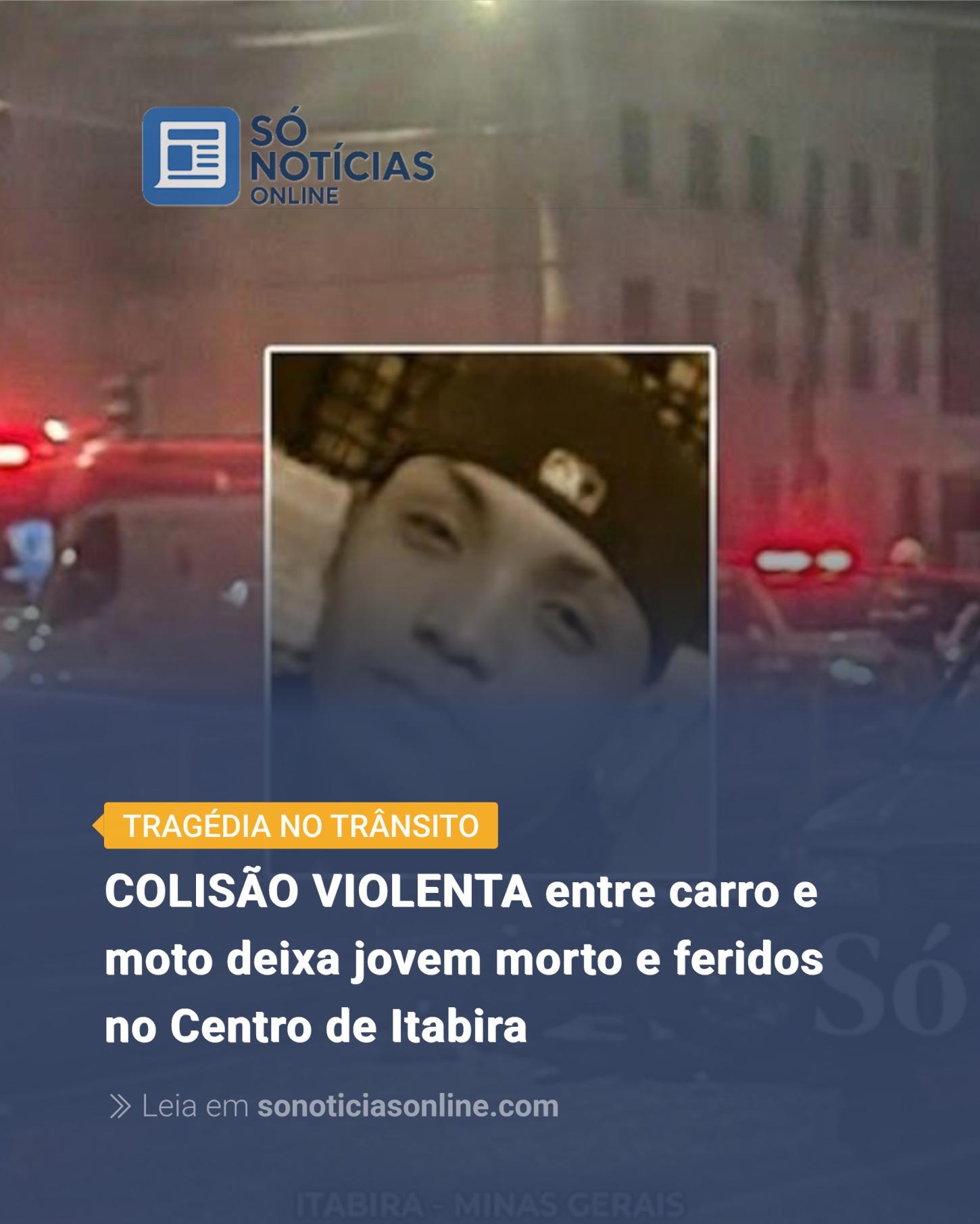 COLISÃO VIOLENTA entre carro e moto deixa jovem morto e feridos no Centro de Itabira 