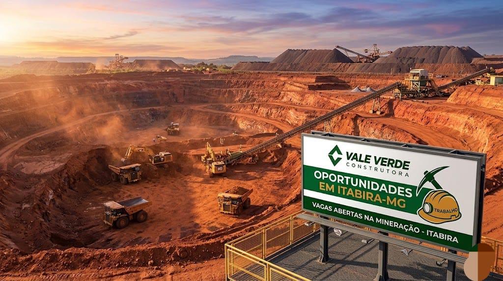 Construtora abre vagas de emprego em Itabira com oportunidades na área de obras civis