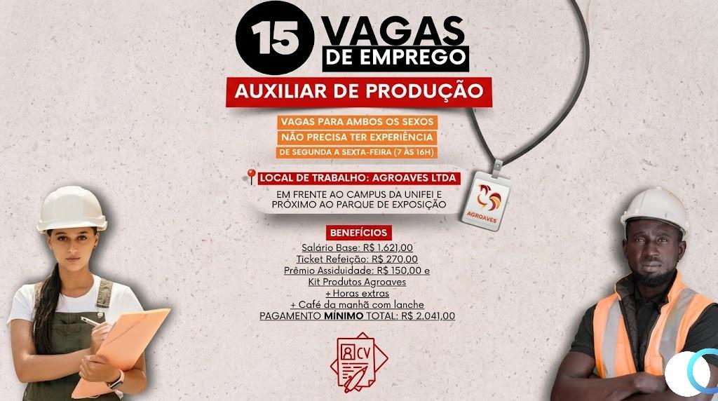 FÁBRICA ABRE 15 VAGAS PARA AUXILIAR DE PRODUÇÃO COM SALÁRIO ACIMA DE R$ 2 MIL EM ITABIRA 