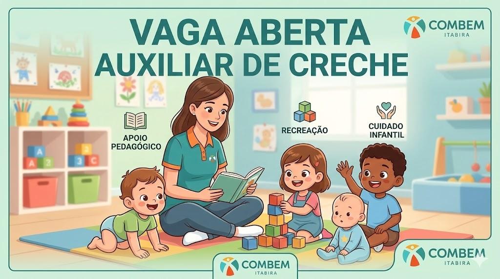 Itabira: COMBEM abre seleção para Auxiliar de Creche; saiba como se candidatar