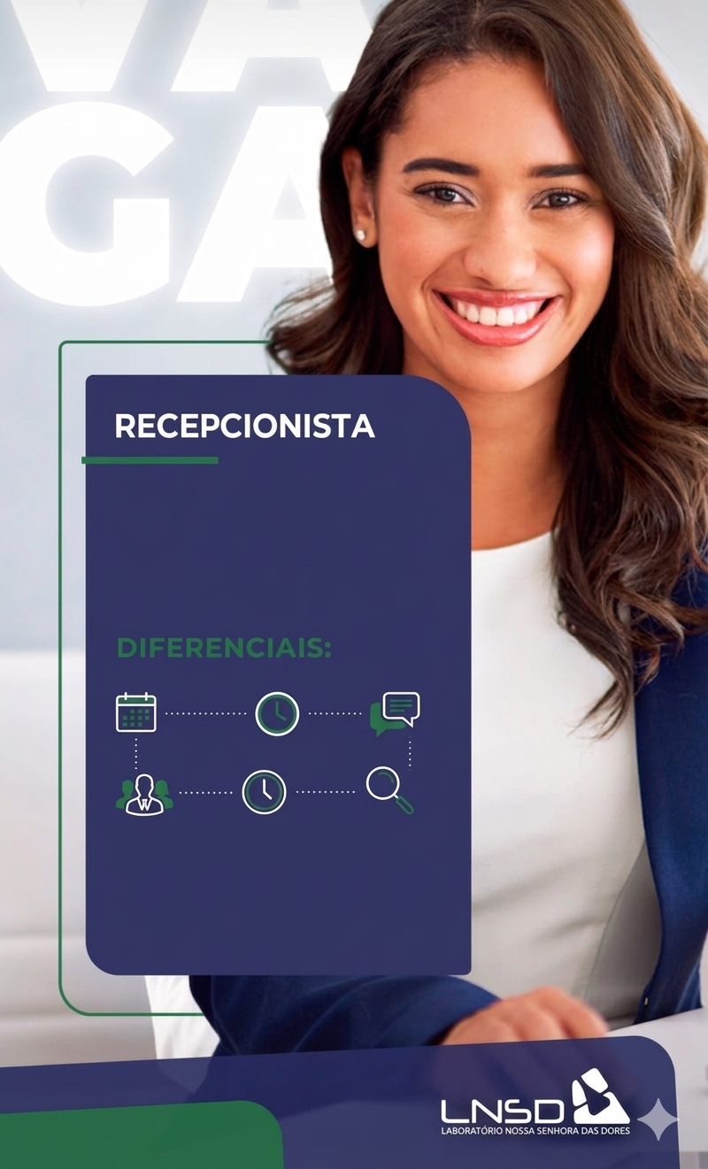 LABORATÓRIO em Itabira abre processo seletivo para o cargo de Recepcionista