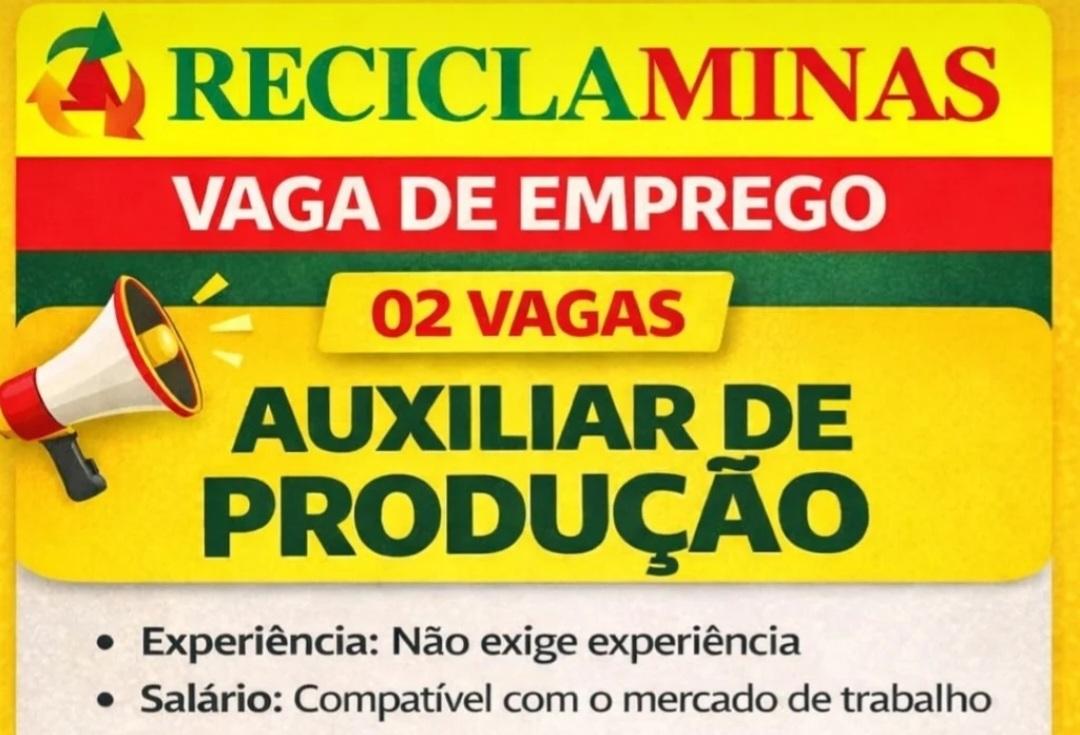 ReciclaMinas contrata 02 Auxiliares de Produção em Itabira com contratação imediata