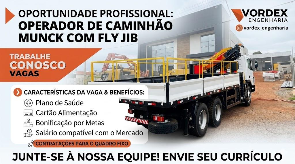 Vordex Engenharia abre vagas para Operadores de Caminhão Munck; veja como se candidatar