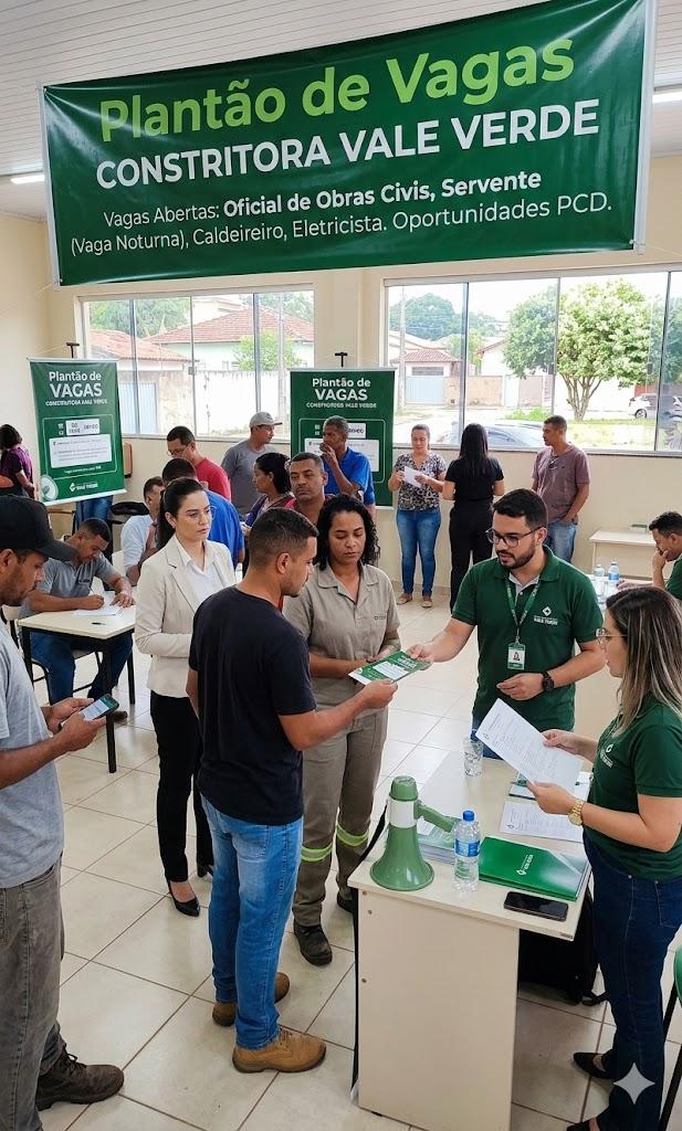 Construtora Vale Verde abre diversas vagas de emprego em Itabira e Brumadinho