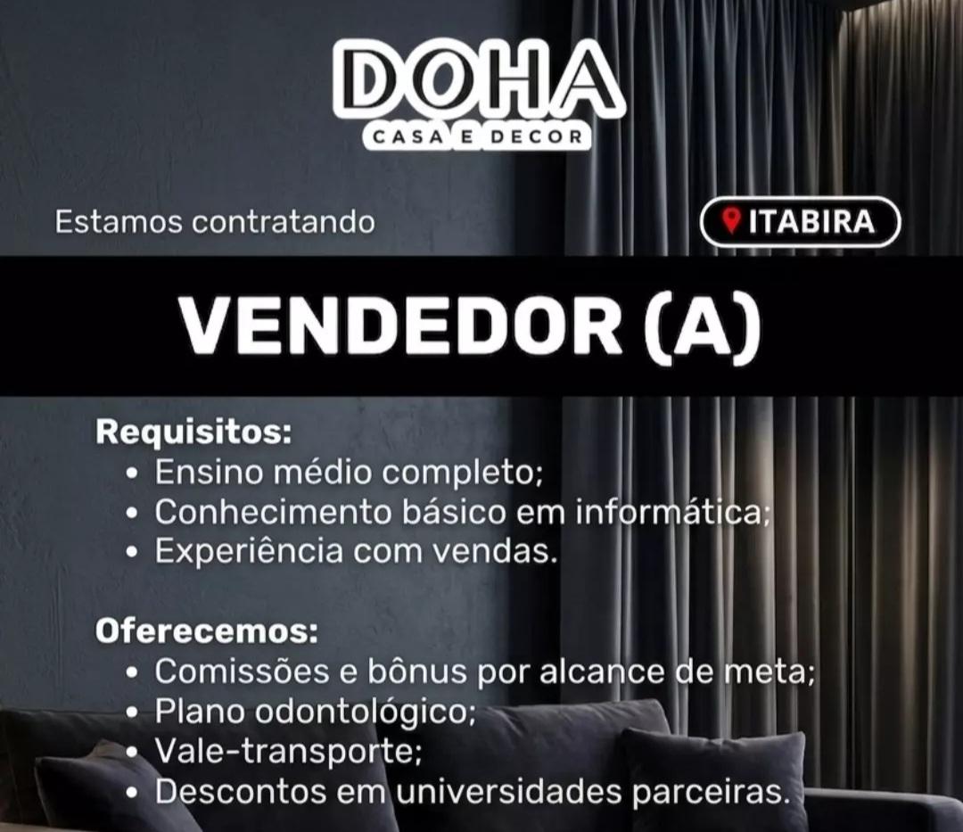 Doha Casa e Decor abre vaga de emprego para Vendedor(a) com pacote de benefícios atrativos