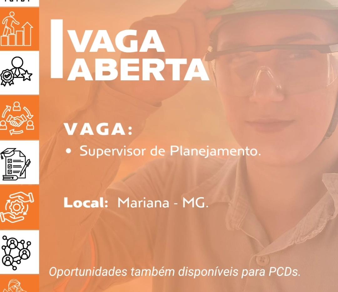 Está desempregado? MIP Engenharia contrata Supervisor de Planejamento para trabalhar em Mariana
