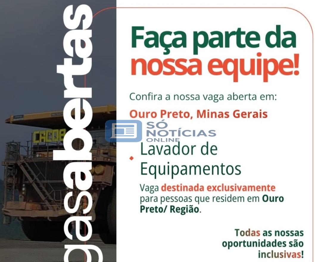 Irricom abre vaga para Lavador de Equipamentos em Ouro Preto e Região 