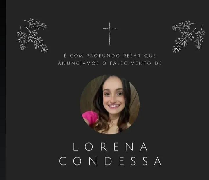 Morre Lorena Condessa aos 31 anos; velório acontece nesta terça-feira em Itabira e São Domingos do Prata