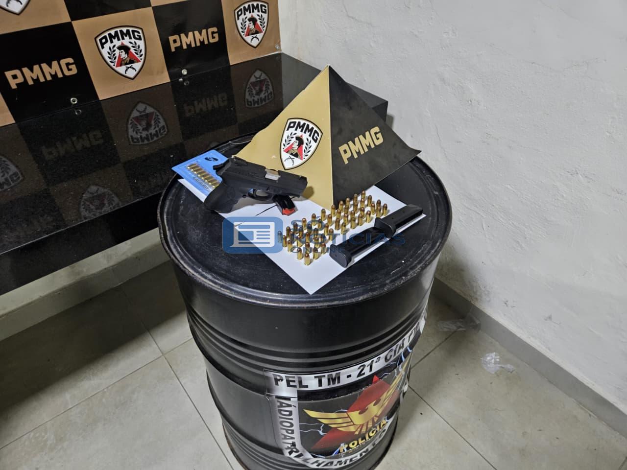 Perturbação e prisão: Homem é detido com pistola e munições no bairro Nossa Senhora de Fátima