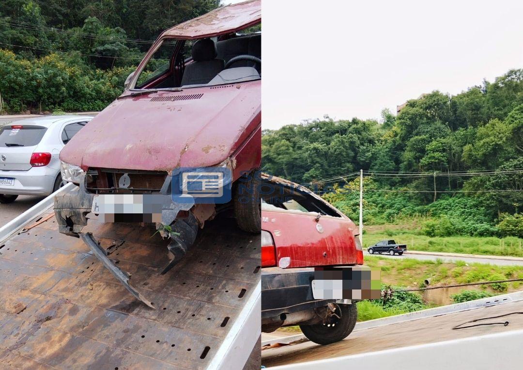 Homem rouba carro com faca em Itabira, capota em galeria e é preso horas depois