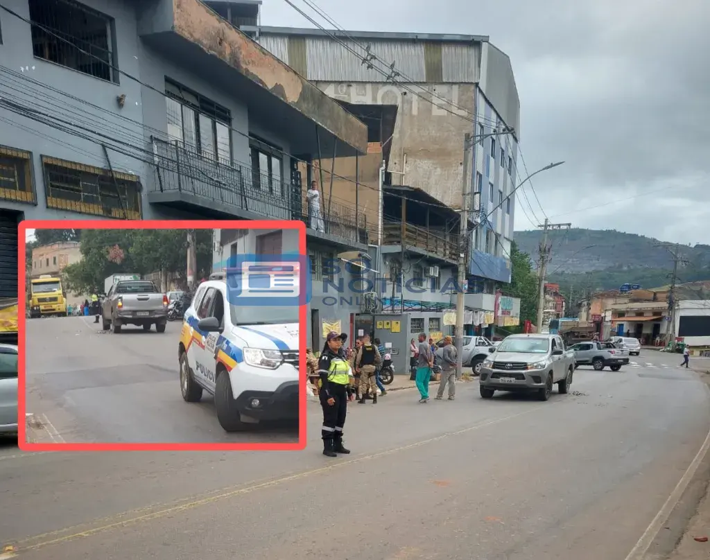 Moto bate na traseira de Hilux e deixa mulher ferida no bairro João XXIII em Itabira