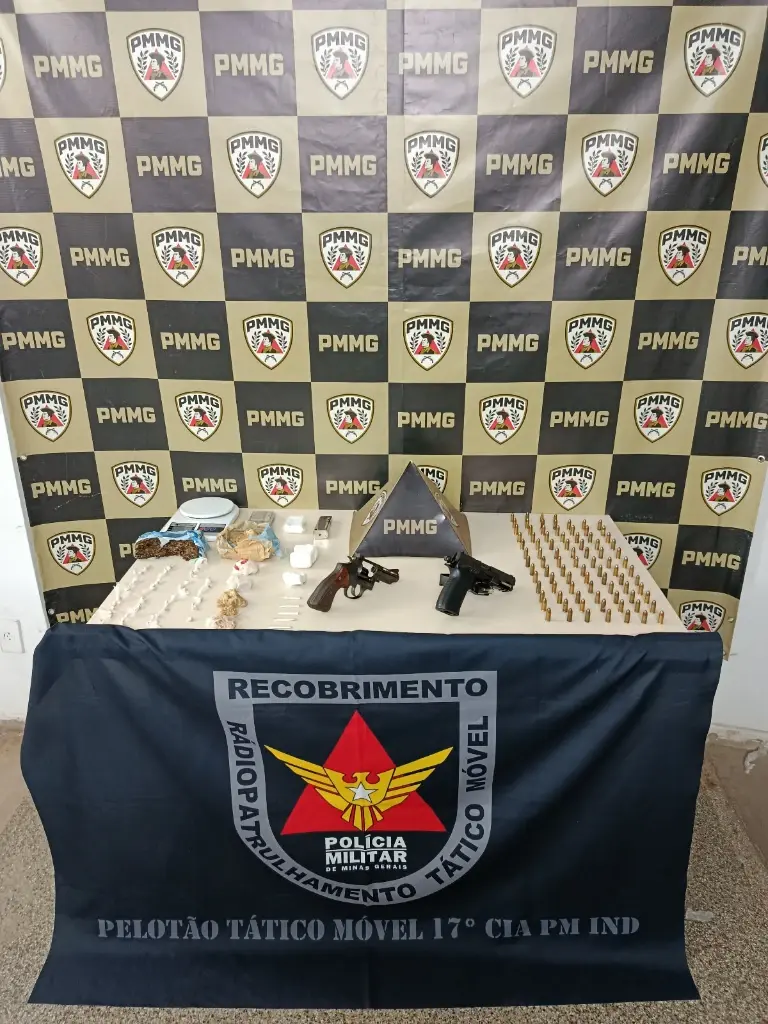 PM apreende pistola, revólver, munições e drogas em residência no bairro São João em João Monlevade