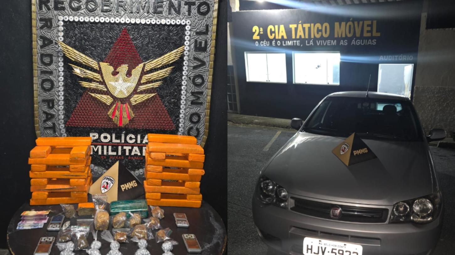 Trio é preso com mais de 30 barras de maconha e crack em operação policial na região Noroeste de BH