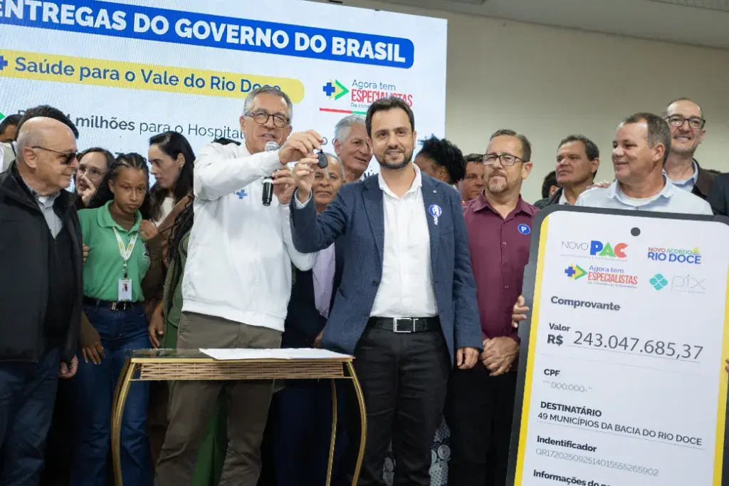 Acordo do Rio Doce: governo federal repassa R$ 243 milhões para saúde de 49 municípios atingidos pela barragem de Fundão e autoriza R$ 284 milhões para hospital em Mariana