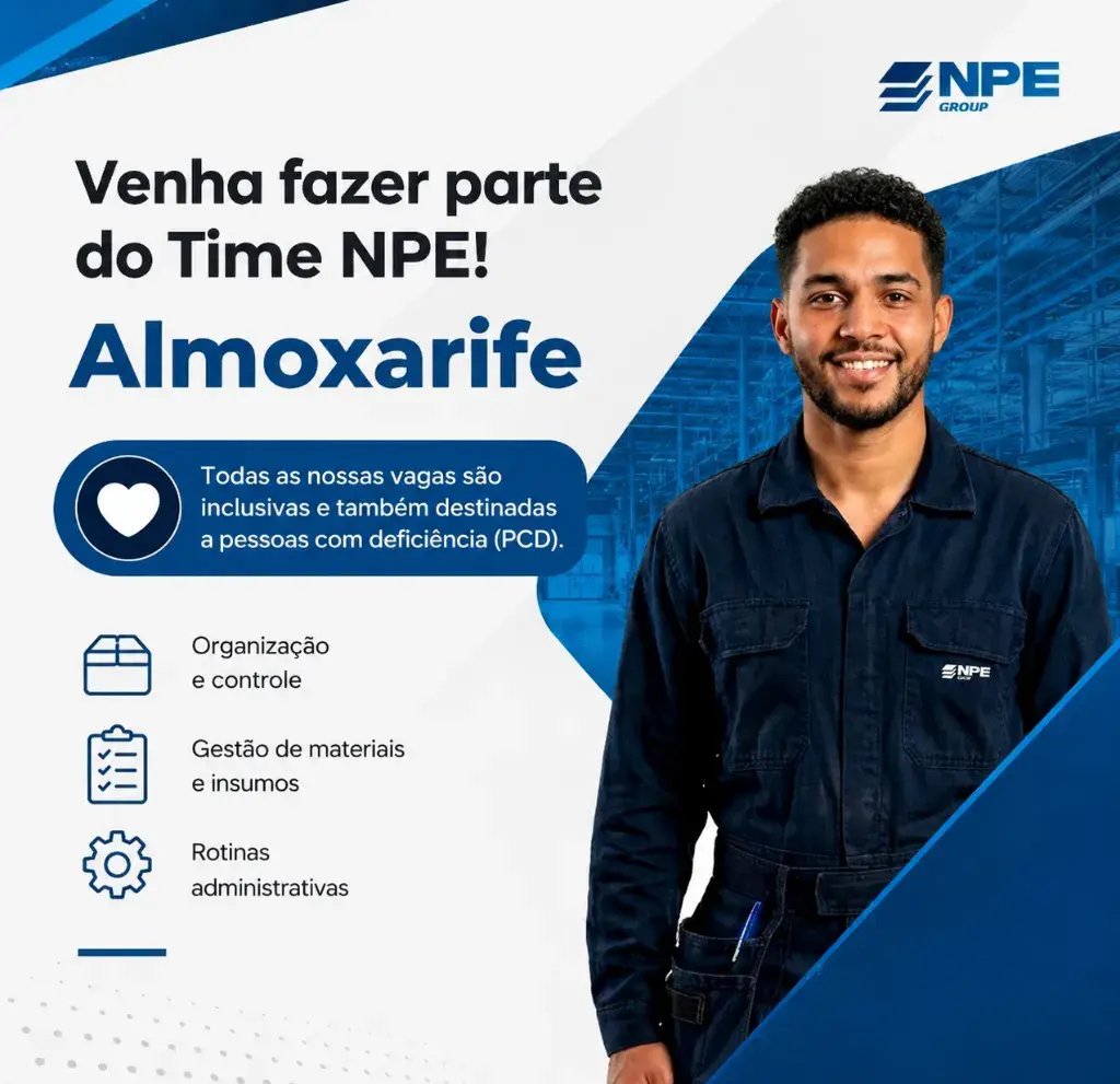 Empresa NPE abre vaga para Almoxarife em Itabira; veja como se candidatar