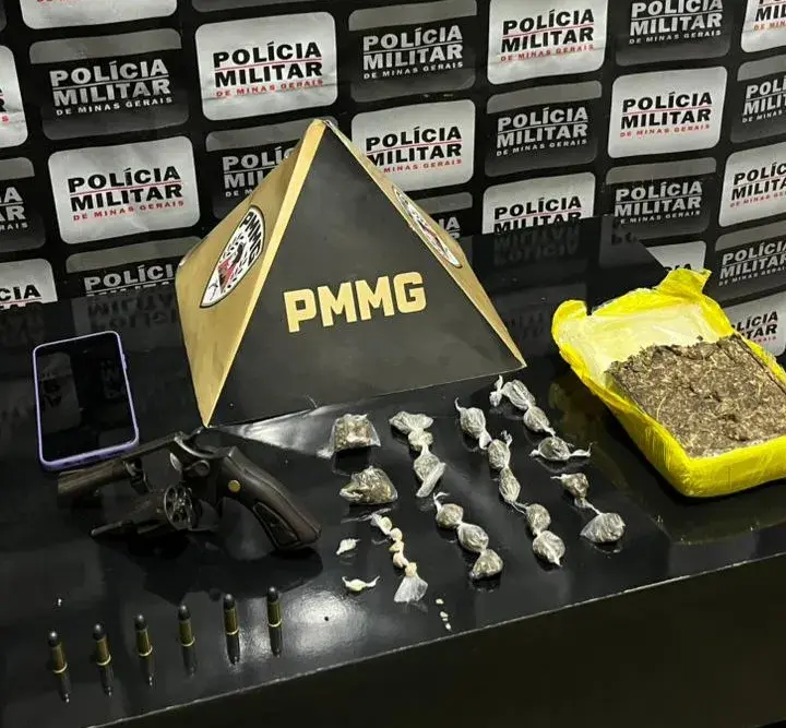 Homem em prisão domiciliar é preso de novo por tráfico e posse de arma em Santa Bárbara