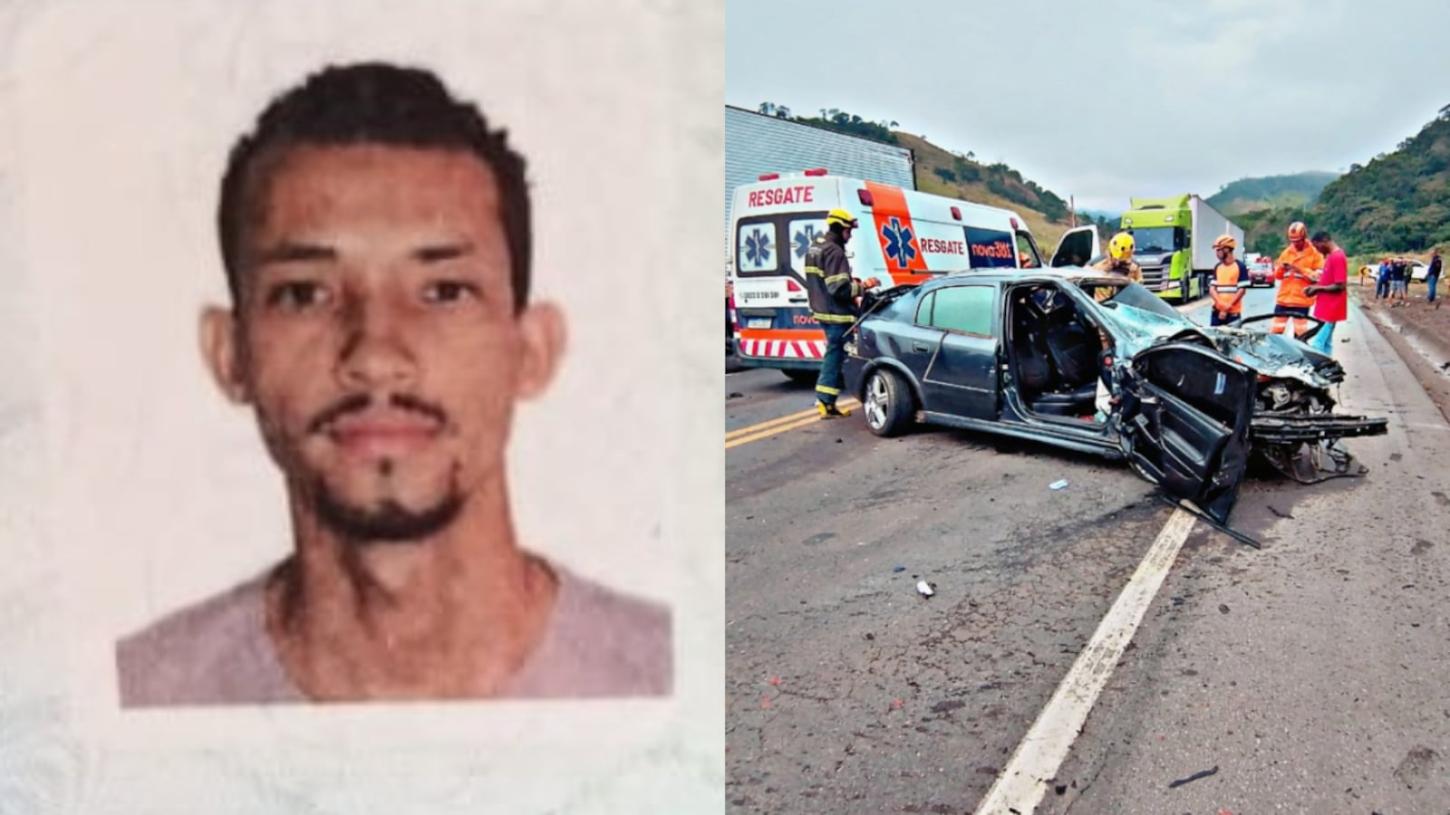 Motociclista morre em acidente com carro e caminhão na BR-381 em Nova Era