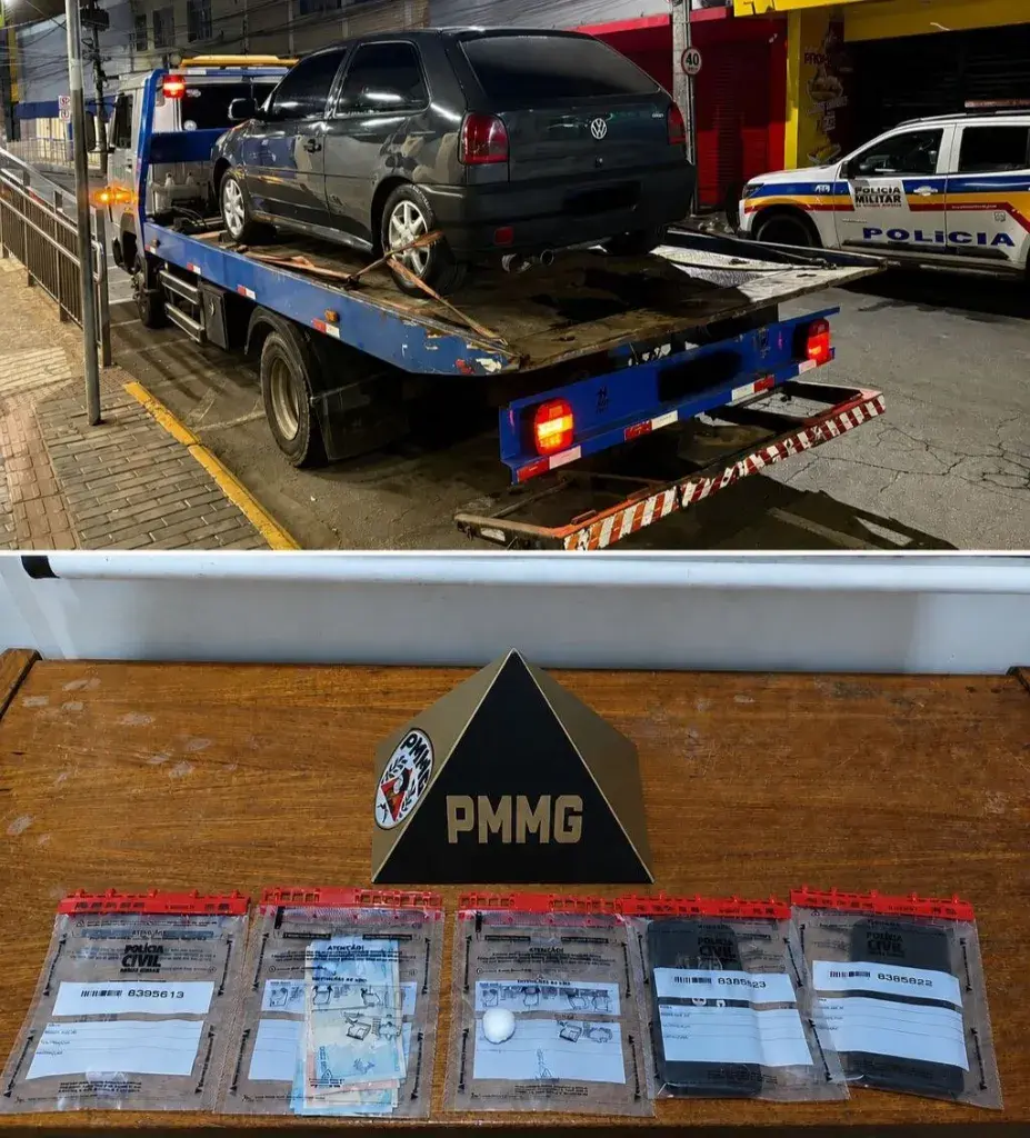 Motorista flagrado na contramão é preso com crack e cocaína no Centro de João Monlevade