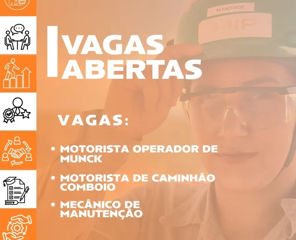 Motorista Operador de Munck, Mecânico de Manutenção e Motorista de Caminhão Comboio estão entre as vagas abertas pela MIP Engenharia em Mariana — Saiba como se candidatar