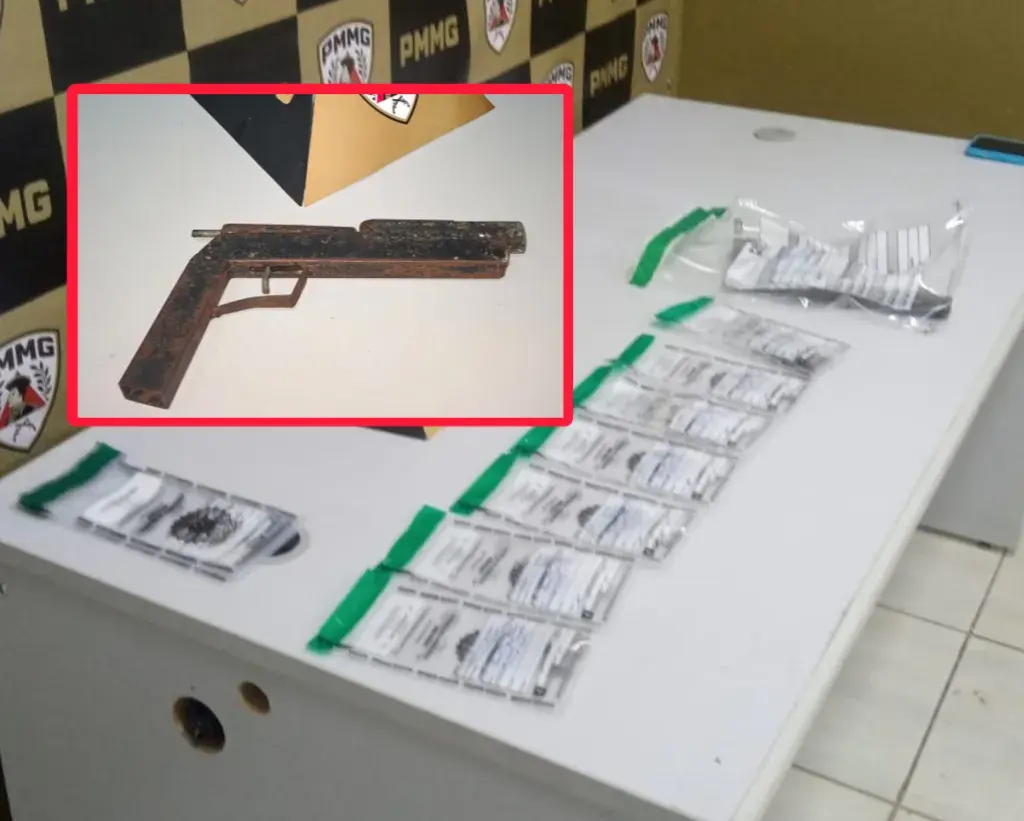 PM de Itabira apreende arma artesanal e drogas em operação nos bairros Bela Vista e Eldorado