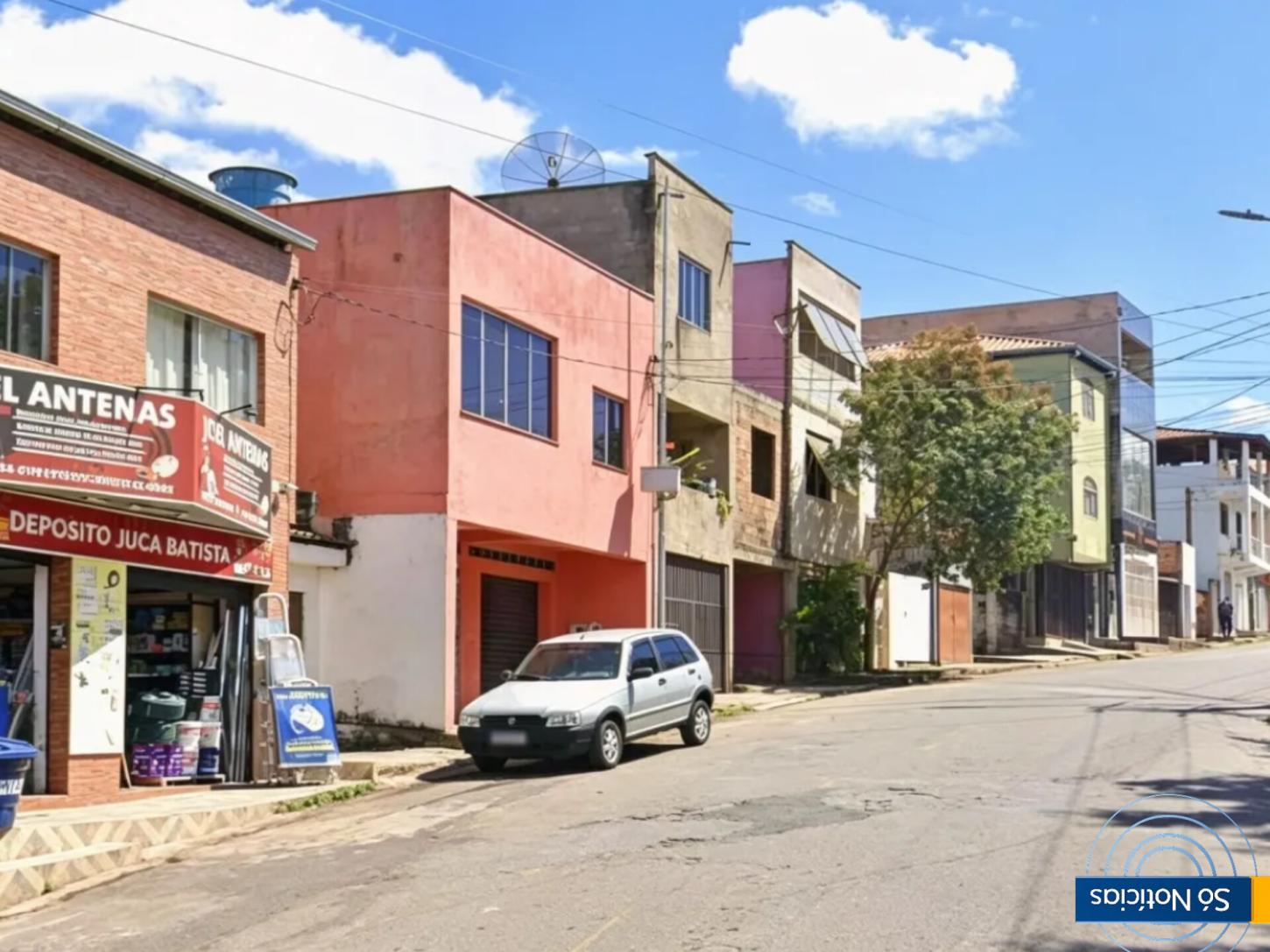 Caminhão desce desgovernado em rua de Itabira e bate em muro; ninguém ficou ferido