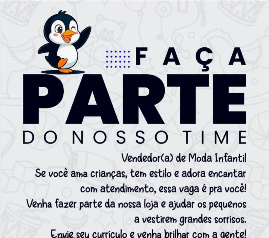 Vaga de emprego para vendedor(a) de moda infantil é aberta em João Monlevade