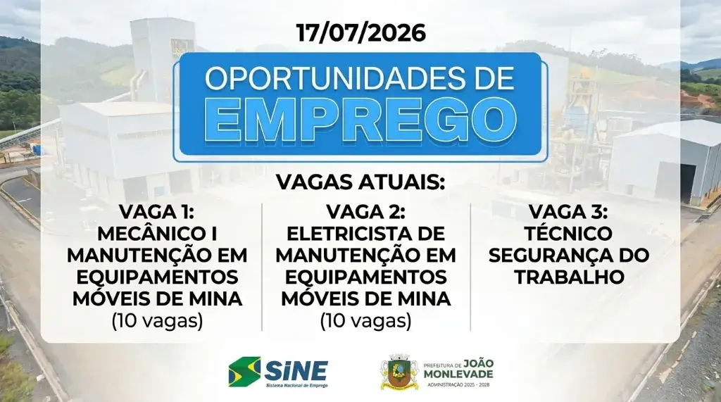 SINE de João Monlevade tem vagas de eletricista e mecânico com salário de R$ 4 mil