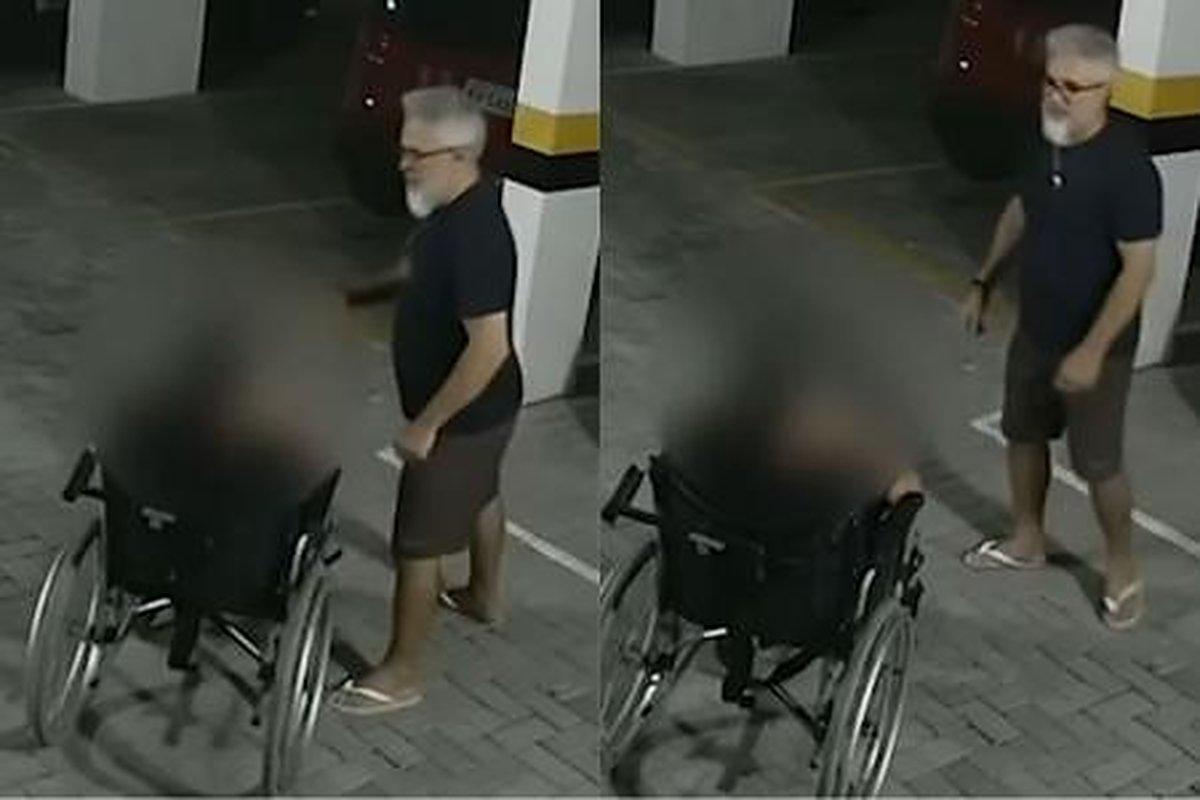 Pai é filmado agredindo filho cadeirante em condomínio de João Pessoa 