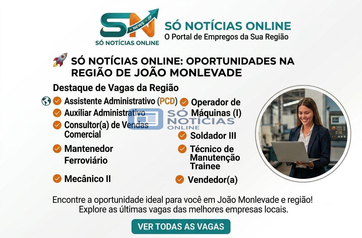 Espaço CresceRH abre 9 vagas de emprego em João Monlevade: assistente administrativo tem vaga PCD