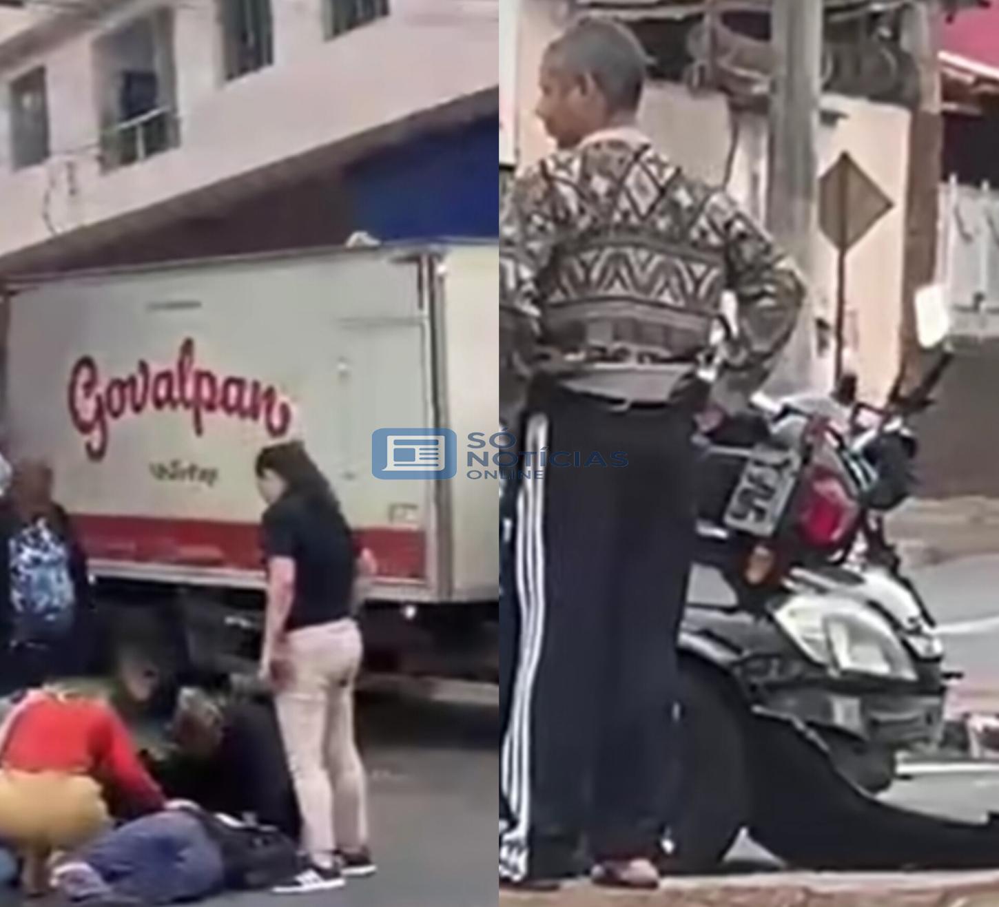 Vídeo - Acidente entre carro e moto na avenida Wilson Alvarenga em João Monlevade 
