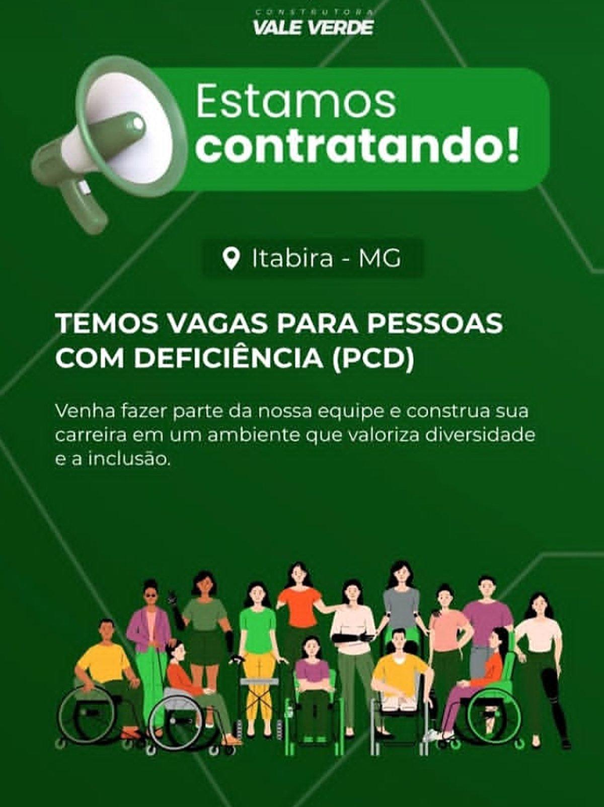 Vagas de emprego Itabira e Brumadinho: construtora contrata hoje