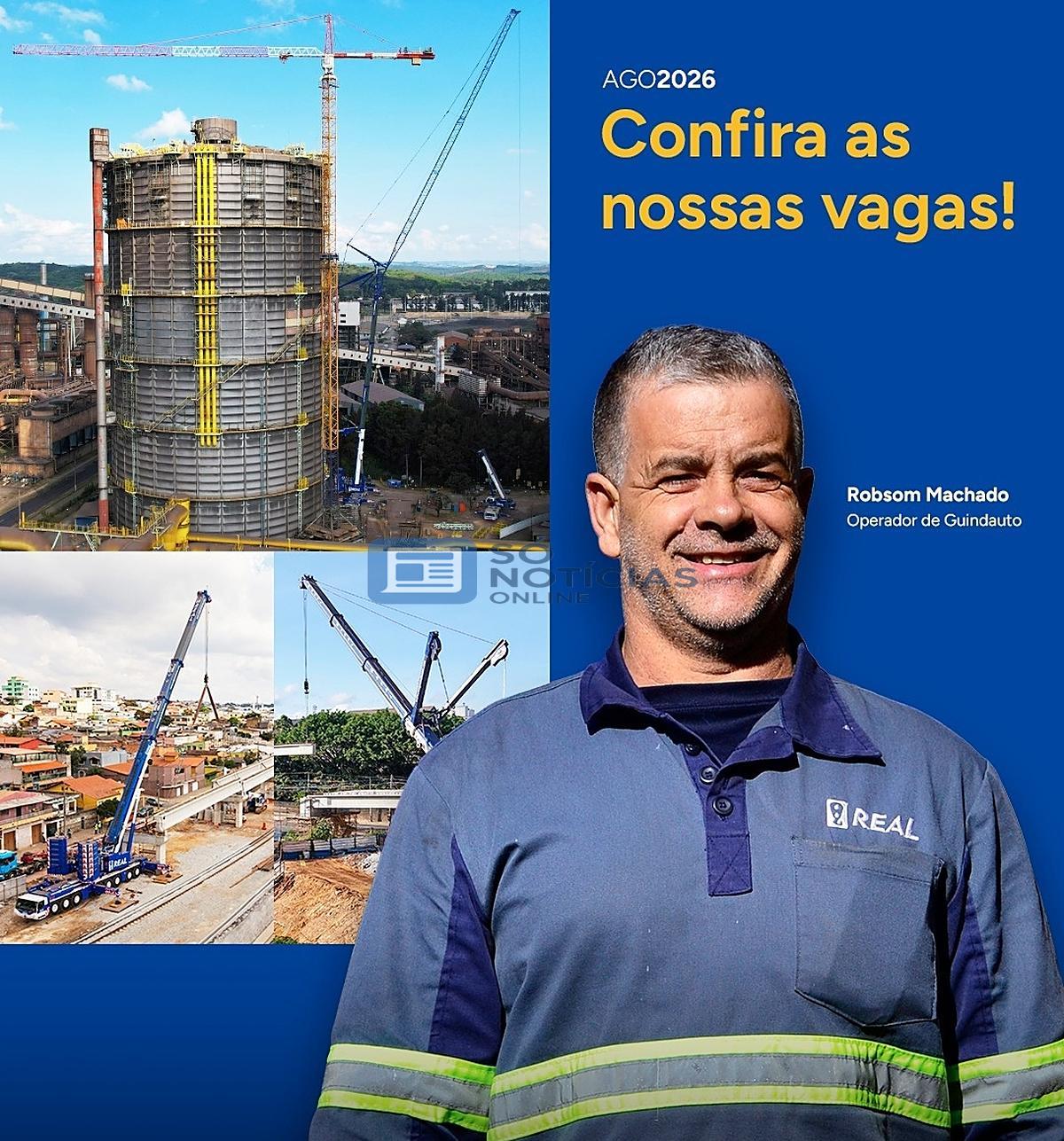 Vagas de emprego MG: Real Guindastes abre 30+ posições agora