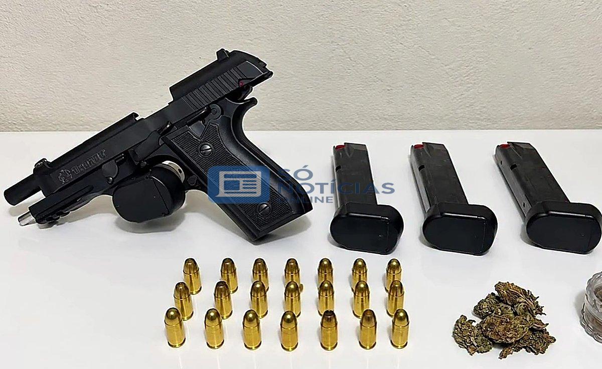 Confusão em festa termina com três presos e pistola apreendida em Bom Jesus do Amparo