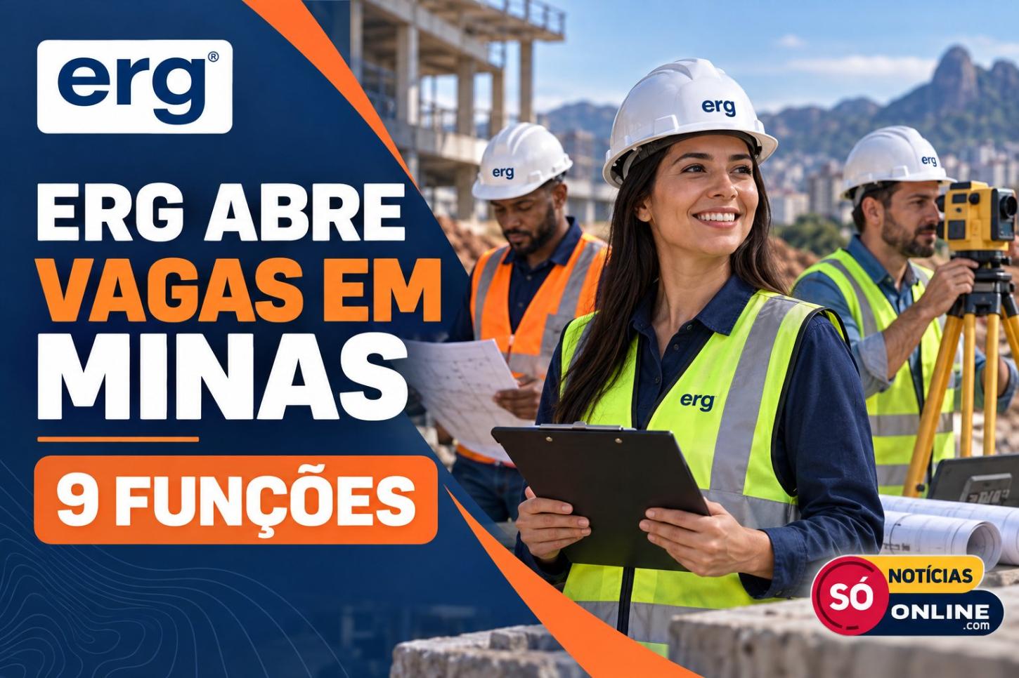 ERG abre vagas para nove funções em Itabira e outras cidades de MG