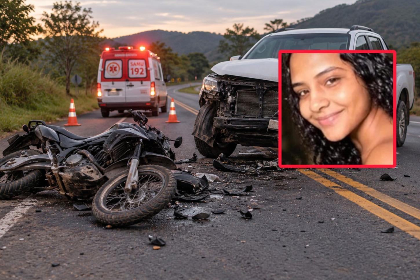 Jovem de 22 anos morre após acidente entre moto e caminhonete em Bom Jesus do Amparo